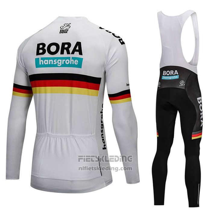 2018 Fietskleding Bora Kampioen Belgie Wit Lange Mouwen en Koersbroek